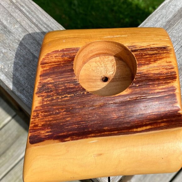 Juniper Wood Handmade Boho Wooden Candle Votive Holder Natural Cabin Western - Picture 8 of 12